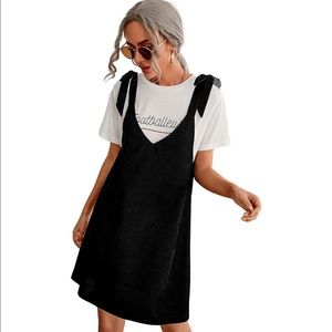 NWOT Tie Knot Strap V-Neck Corduroy Dress